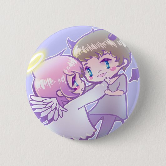 Angel x Demon Luv Pin Ronde Button 5,7 Cm (Voorkant)