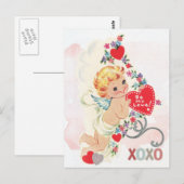 Angel xoxo rood hart briefkaart (Voorkant / Achterkant)