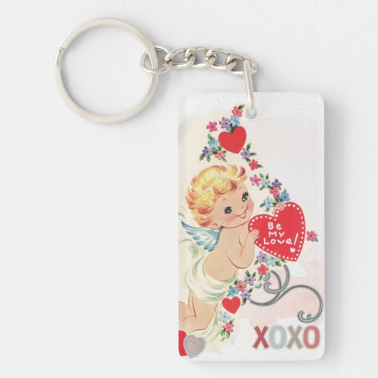 Angel xoxo rood hart sleutelhanger (Voorkant)