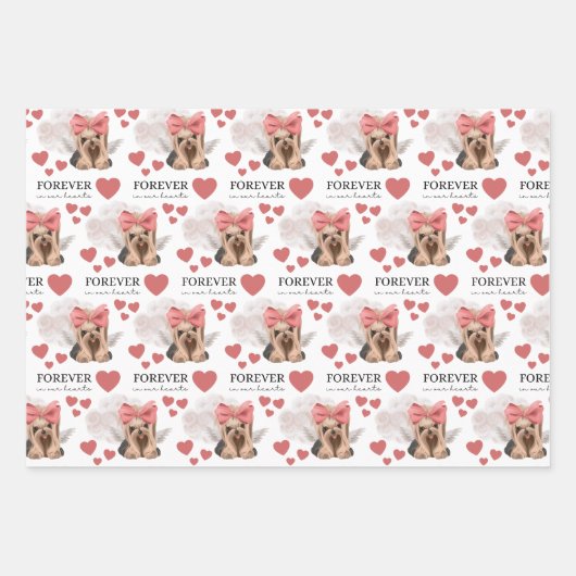 Angel Yorkie Wrapping Paper Flat Sheet Set van 3 (Voorkant)