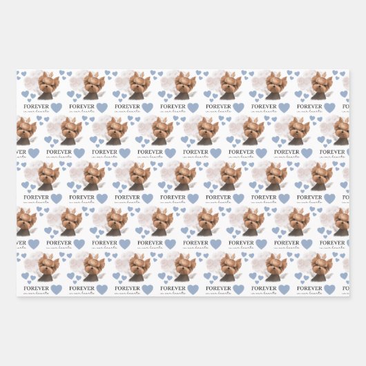 Angel Yorkie Wrapping Paper Flat Sheet Set van 3 (Voorkant)