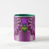 ANGEL ~ Zany 3D Fractal ~ Paars roze groen Mok (Midden)