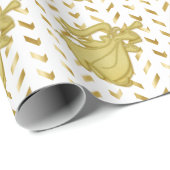 Angel zigzag white gold viering katholiek cadeaupapier (Rol Hoek)