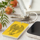 Angel - Zwart en geel design Sleutelhanger (Voorkant Rechts)