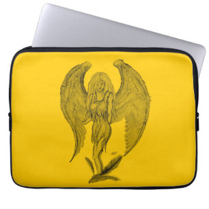 Angel - zwart en geel ontwerp laptop sleeve