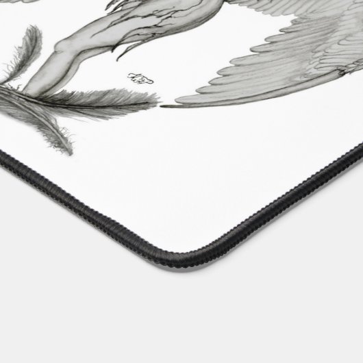 Angel - Zwart en wit design Bureaumat (Hoek)