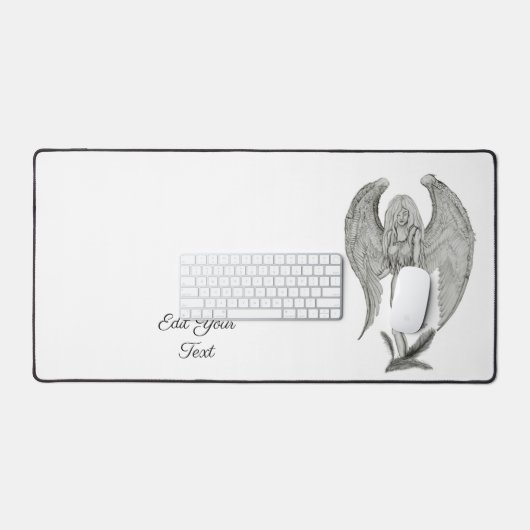 Angel - Zwart en wit design Bureaumat (Keyboard & Muis)