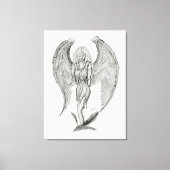 Angel - Zwart en wit design Canvas Afdruk (Voorkant)