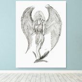 Angel - Zwart en wit design Canvas Afdruk (Insitu (Houten vloer))