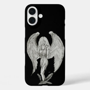 Angel - Zwart en wit design iPhone 16 Plus Hoesje