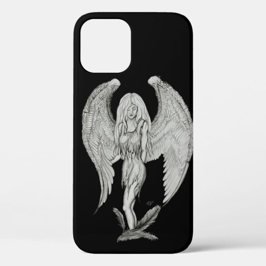Angel - Zwart en wit design Case-Mate iPhone Case (Achterkant)