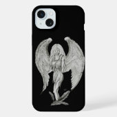 Angel - Zwart en wit design iPhone Hoesje (Achterkant)