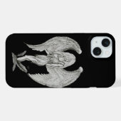 Angel - Zwart en wit design iPhone Hoesje (Achterkant horizontaal)