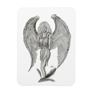 Angel - Zwart en wit design Magneet
