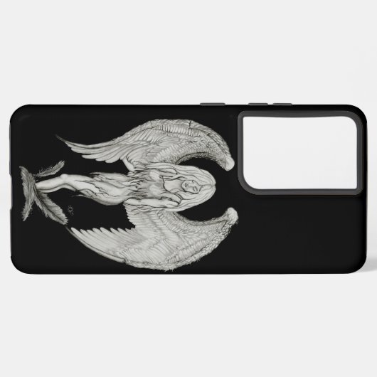 Angel - Zwart en wit design Samsung Galaxy Hoesje (Linkerkant)