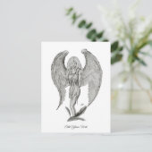 Angel-, zwart- en witontwerp briefkaart (Staand voorkant)