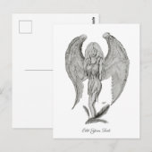 Angel-, zwart- en witontwerp briefkaart (Voorkant / Achterkant)