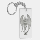 Angel - zwart-wit design sleutelhanger (Voorkant Links)