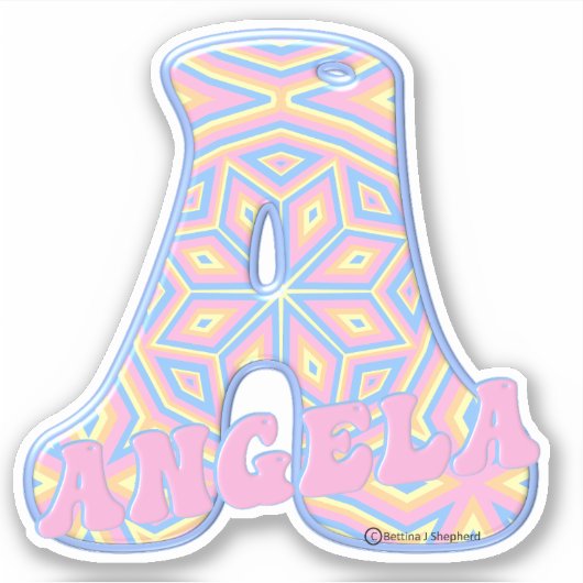 Angela Funky Names Sticker (Voorkant)