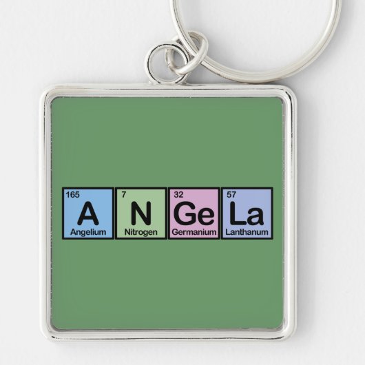 Angela gemaakt van Elementen Sleutelhanger (Voorkant)
