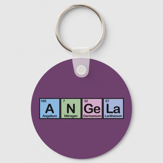 Angela gemaakt van Elementen Sleutelhanger (Voorkant)