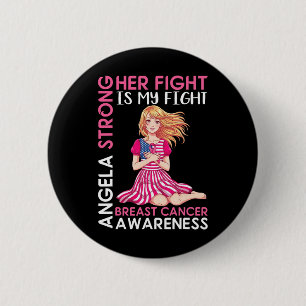 Angela is zich bewust van borstkanker en haar stri ronde button 5,7 cm