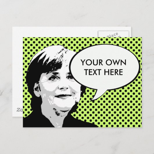 Angela Merkel Briefkaart (Voorkant / Achterkant)