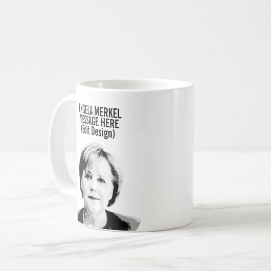 Angela Merkel Custom Koffiemok (Voorkant links)