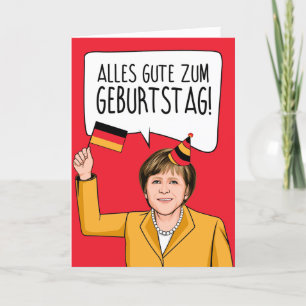 ANGELA MERKEL: Happy Birthday in het Duits Kaart