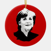 Angela Merkel Keramisch Ornament (Voorkant)