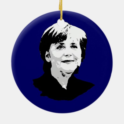 Angela Merkel Keramisch Ornament (Achterkant)