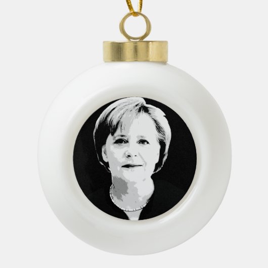 Angela Merkel Keramische Bal Ornament (Voorkant)
