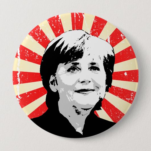 Angela Merkel Ronde Button 4,0 Cm (Voorkant)