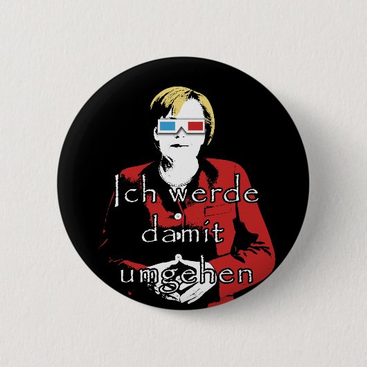 Angela Merkel Ronde Button 5,7 Cm (Voorkant)