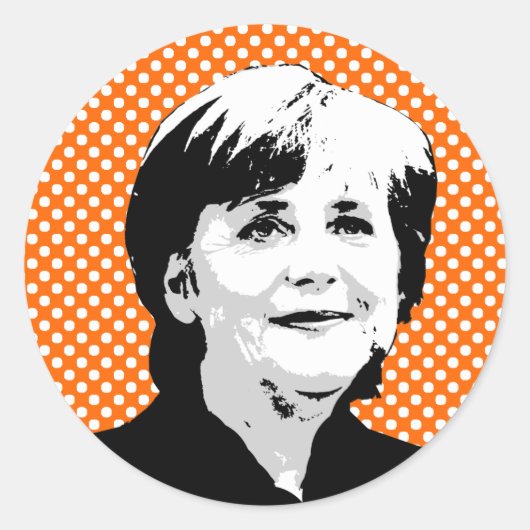 Angela Merkel Ronde Sticker (Voorkant)