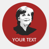 Angela Merkel Ronde Sticker (Voorkant)