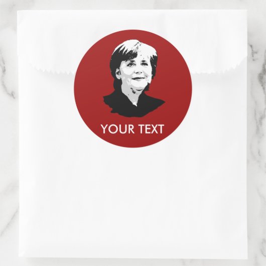 Angela Merkel Ronde Sticker (Tas)
