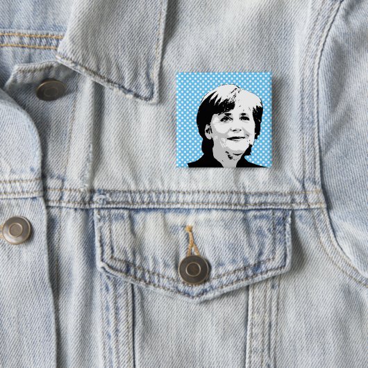 Angela Merkel Vierkante Button 5,1 Cm (In situ)