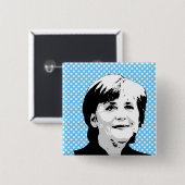 Angela Merkel Vierkante Button 5,1 Cm (Voorkant /achterkant)