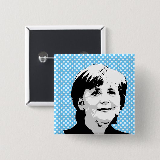 Angela Merkel Vierkante Button 5,1 Cm (Voorkant /achterkant)