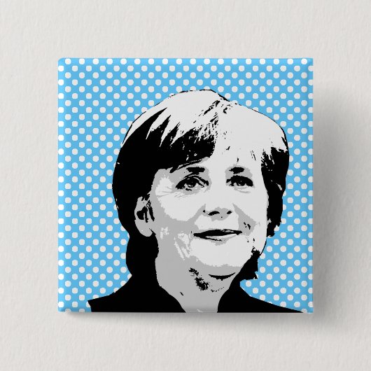 Angela Merkel Vierkante Button 5,1 Cm (Voorkant)