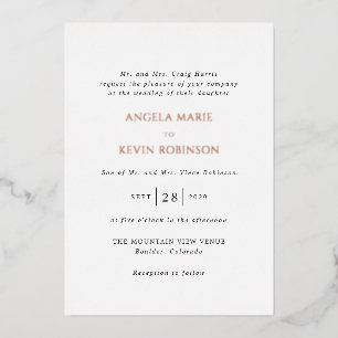 Angela Modern Wedding Folie Uitnodiging