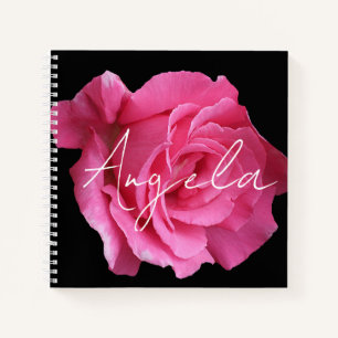Angela naam roze roos bloemen Notitieboek