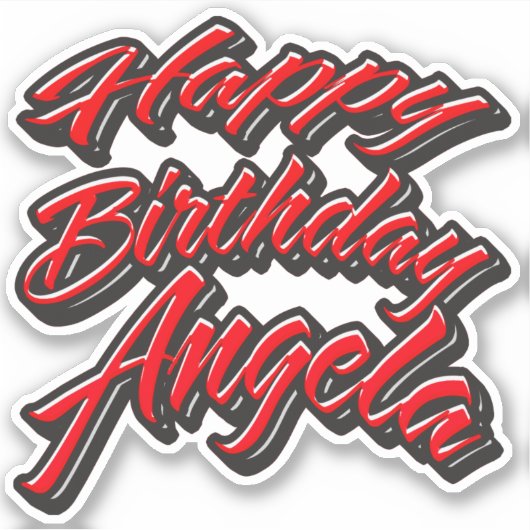 Angela Name Vorname red Sticker Geburtstag (Voorkant)
