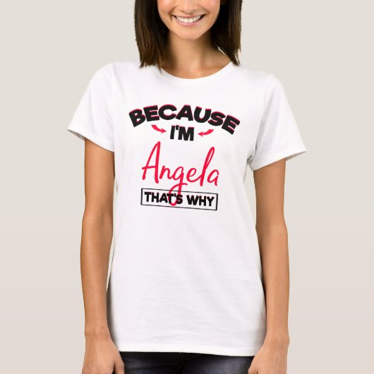 Angela Named Gifts voor Vrouwen T-shirt (Voorkant)