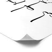 Angela Script Lettertype Glyphs Contactblad Poster (Hoek)