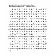 Angela Script-lettertype-tekens Contactblad