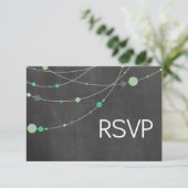 Angela stijlvolle strengen RSVP krijtbord mint (Staand voorkant)