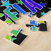 "ANGELA" Voornaam, geun "HAPPY BIRTHDAY" Legpuzzel (Zijkant)