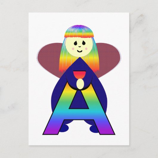 Angelbet Letter A Briefkaart (Voorkant)